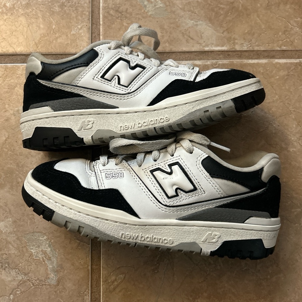 New Balance 550 White and Black Sneakers